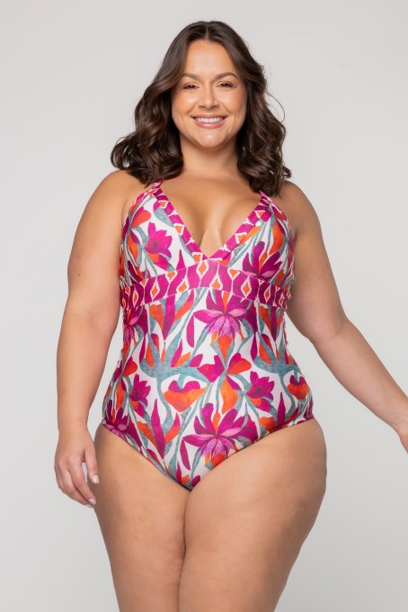 Body Maio Decote Estampa Flower