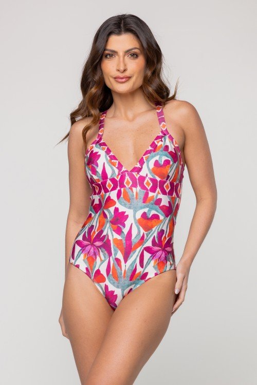 Body Maio Decote Estampa Flower