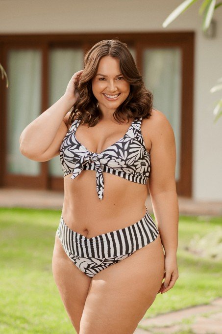 Calcinha Biquini Franzida Estampa Orgânico