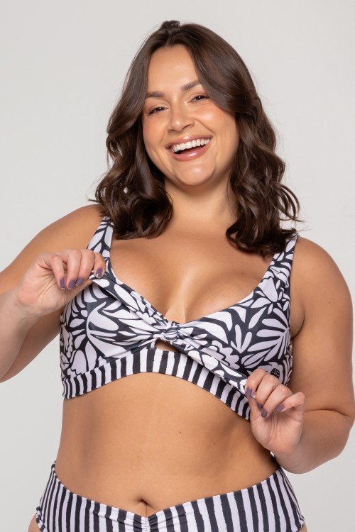 Top Biquini Laço Estampa Orgânico