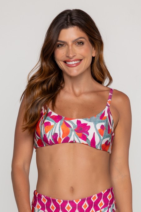Top Biquini Alcinha Estampa Flower