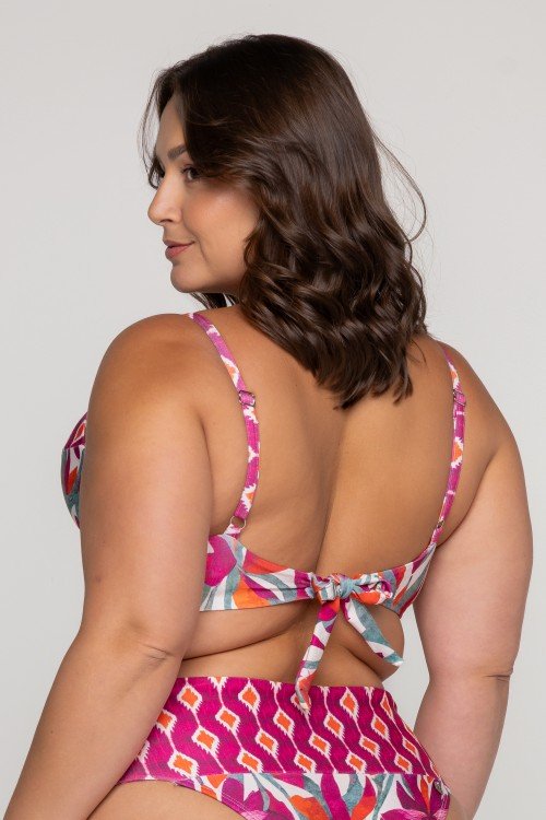 Top Biquini Nó Estampa Flower