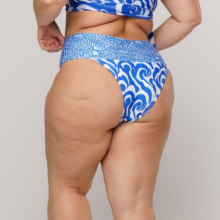 Calcinha Biquini Com Pala Larga Estampa Wave