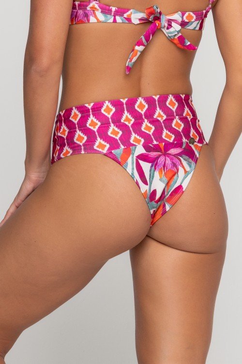 Calcinha Biquini Com Pala Larga Estampa Flower