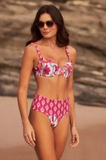 Calcinha Biquini Com Pala Larga Estampa Flower