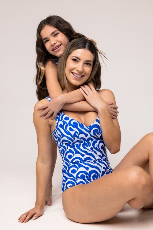 Body Maio Sustentação Estampa Wave