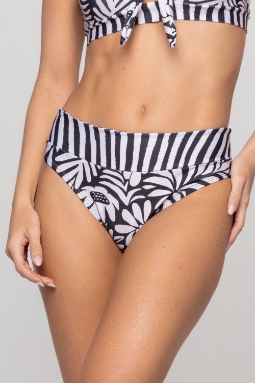 Calcinha Biquini Cós Alto Estampa Orgânico