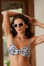 Top Biquini Meia Taça Com Aro Estampa Orgânico