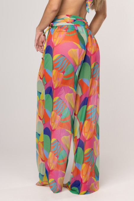 Calça De Tule Estampa Solar