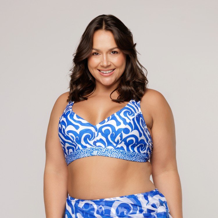 Top Biquini Sustentação Estampa Wave
