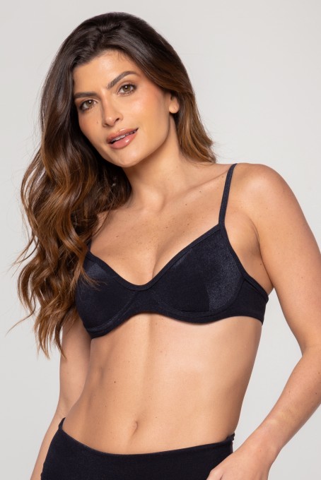 Top Biquini Meia Taça Com Aro