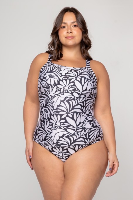 Body Maiô Decote Quadrado Estampa Orgânico