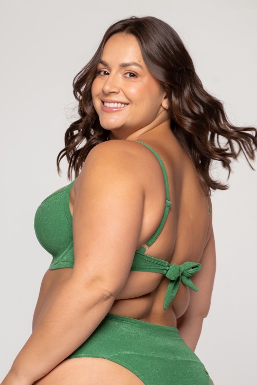 Top Biquini Meia Taça Com Aro Verde
