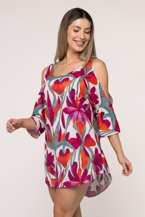 Saída de Praia Estampa Flower