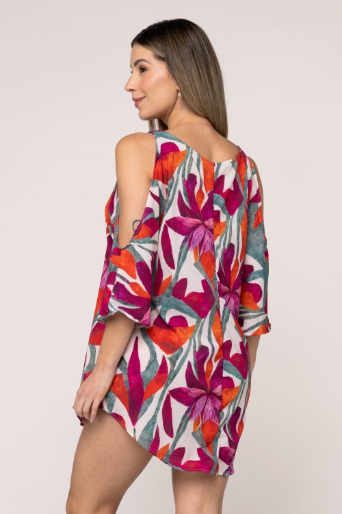 Saída de Praia Estampa Flower