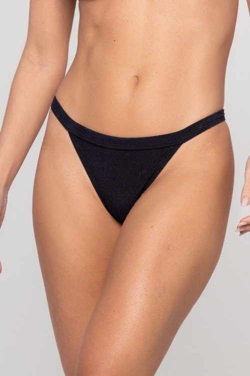 Calcinha Tanga Cós Reto Preto
