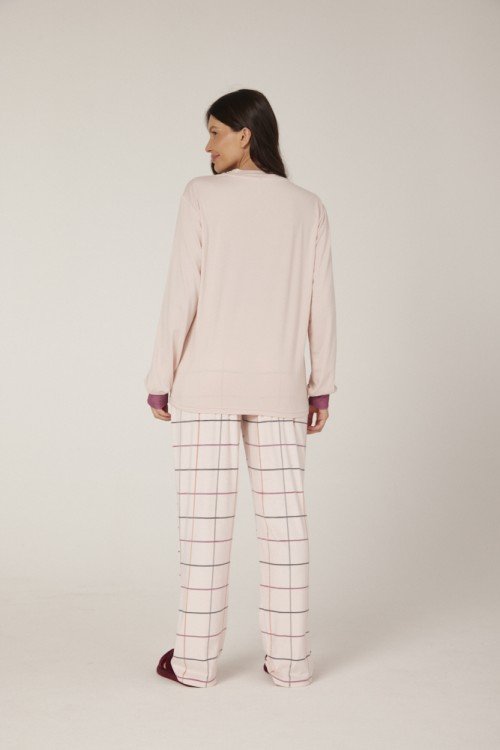 Pijama Feminino Longo com Calça em Fleece