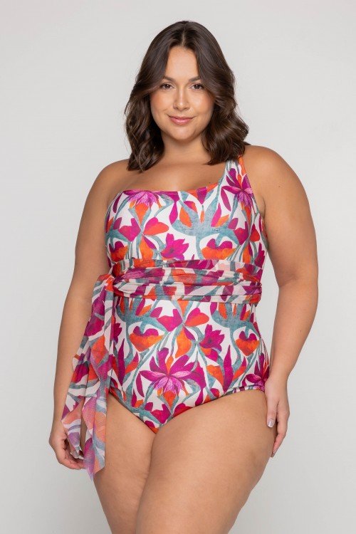 Maiô Ombro Só Vestido 2 em 1 Estampa Flower