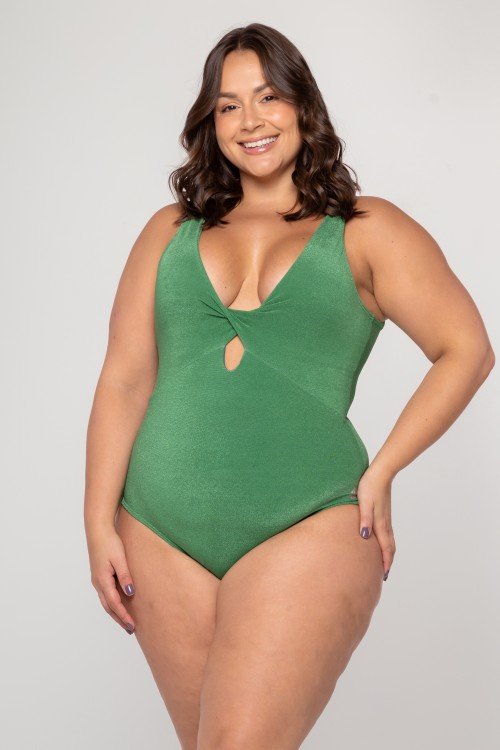 Body Maiô Decote Torcido Verde