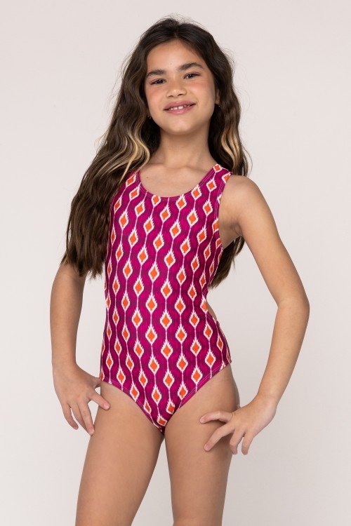 Body Maiô Infantil Engana Mamãe Estampa Flower/B