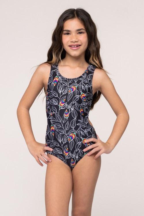 Body Maiô Infantil Engana Mamãe Estampa Viva