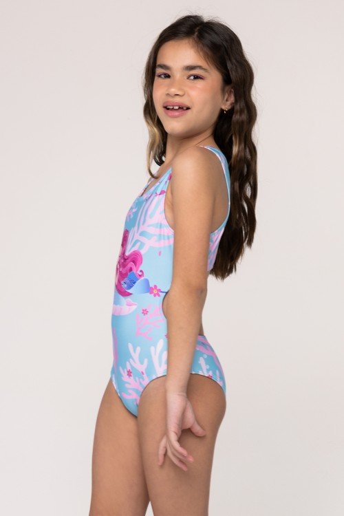 Body Maiô Infantil Engana Mamãe Estampa Sereia