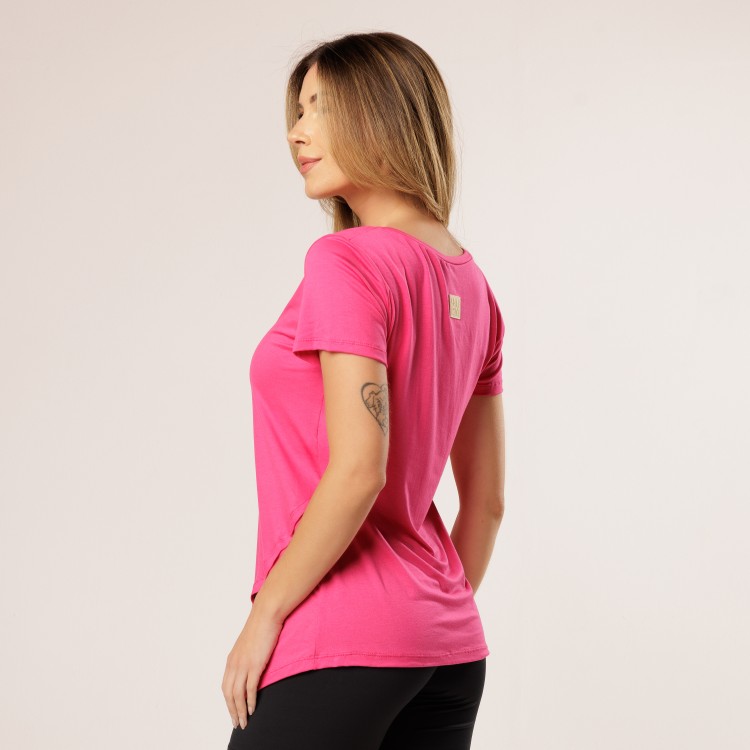 Blusa Viscose Manga Curta ROSA
