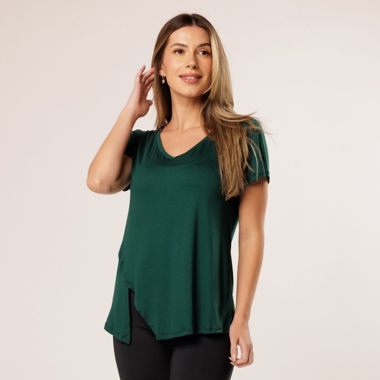 Blusa Viscose Manga Curta VD.ESCURO
