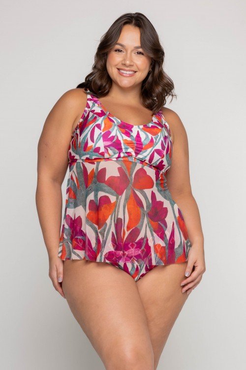 Top Biquini Blusa Sustentação Estampa Flower