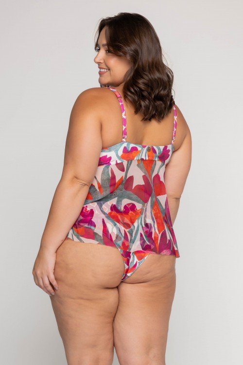 Top Biquini Blusa Sustentação Estampa Flower