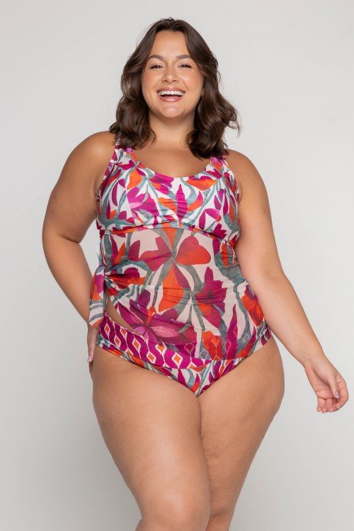 Top Biquini Blusa Sustentação Estampa Flower