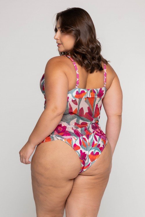 Top Biquini Blusa Sustentação Estampa Flower