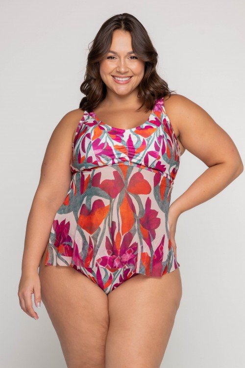 Top Biquini Blusa Sustentação Estampa Flower