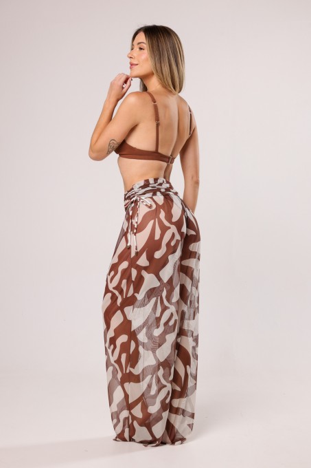 Calça De Tule Estampa Duna