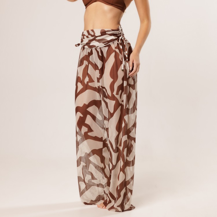 Calça De Tule Estampa Duna