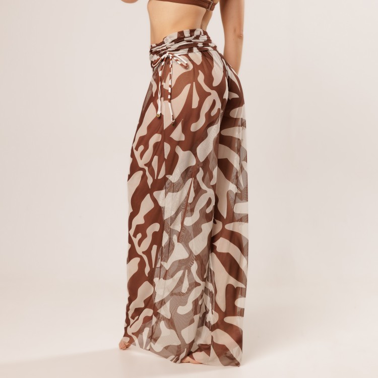 Calça De Tule Estampa Duna