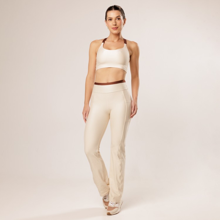 Calça Bailarina com Forro e Zero Transparência Bicolor