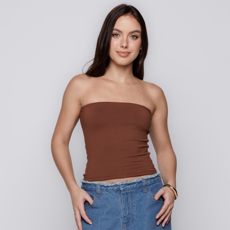 Blusa Tube Top Capuccino