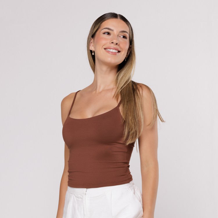 Blusa Alça Fina Capuccino