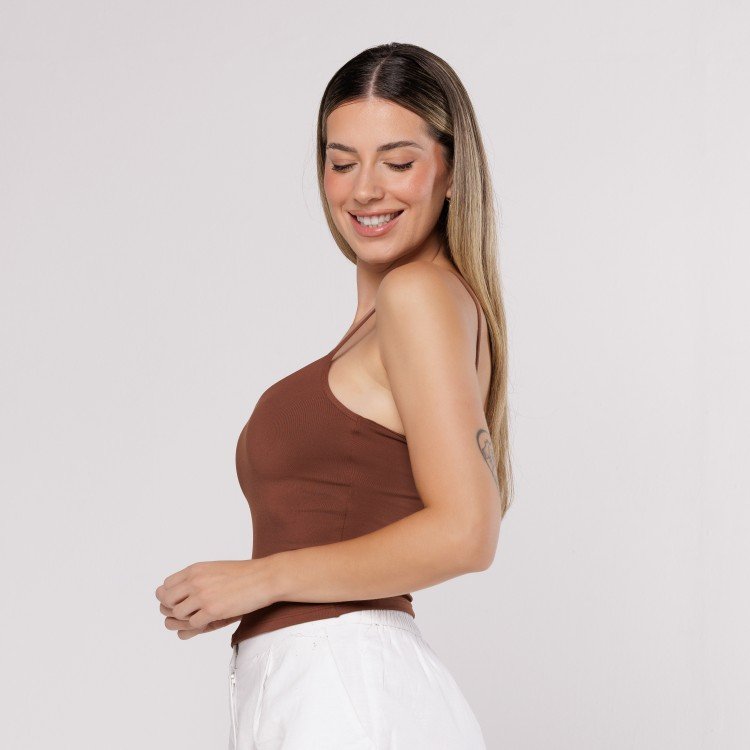 Blusa Alça Fina Capuccino