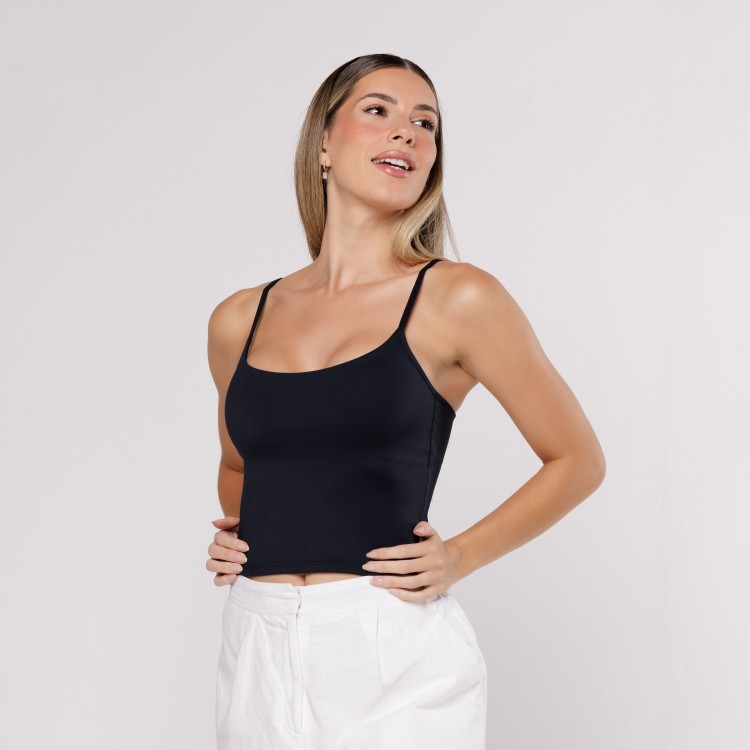 Blusa Alça Fina Preta