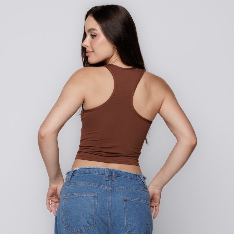 Blusa Decote Assimétrico  Capuccino