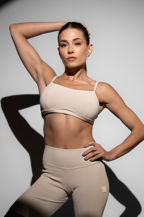 Top Fitness Alcinha Canelado Comfy Off