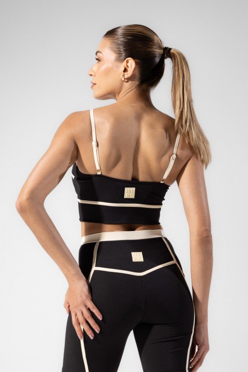 Bermuda Bicolor Recortes Preto