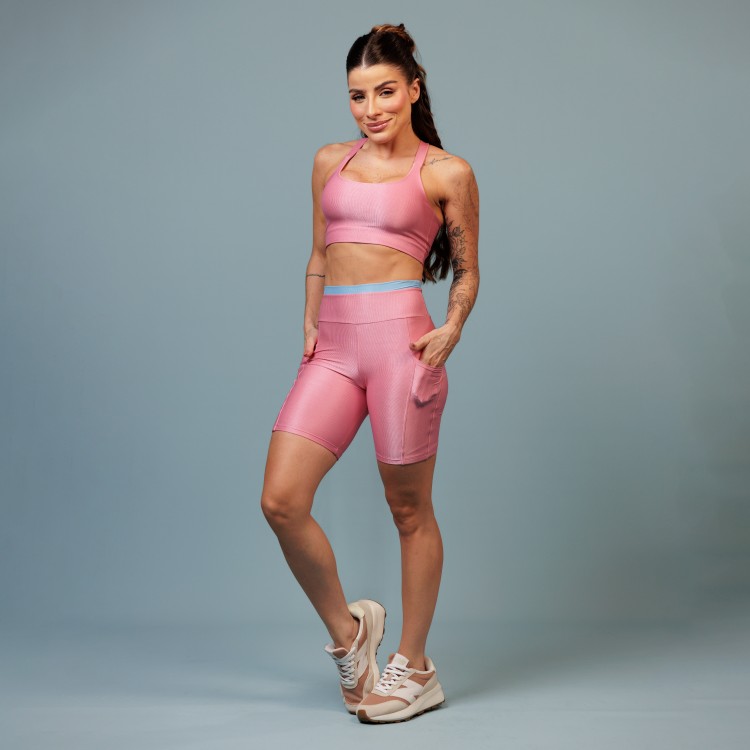 Bermuda com Forro e Zero Transparência Bicolor