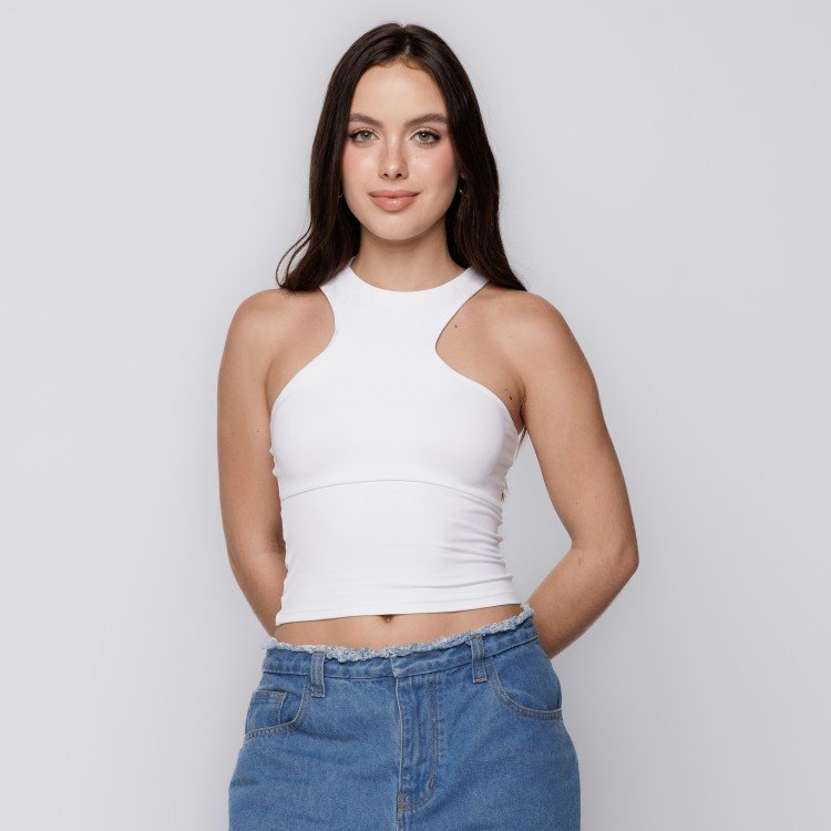 Blusa Decote Assimétrico Branco