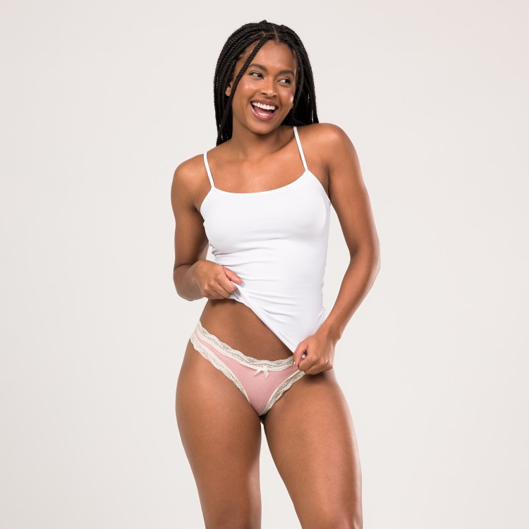 Calcinha Com Detalhe Em Renda Rosa Claro