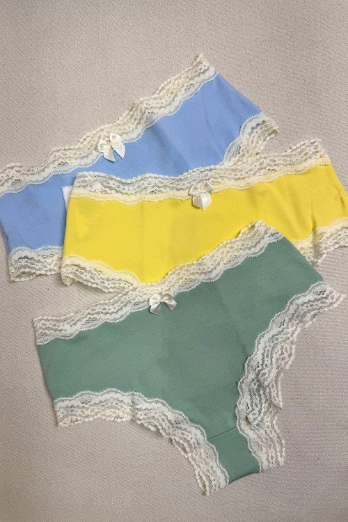 Kit com 3 Calcinhas Cores Variadas