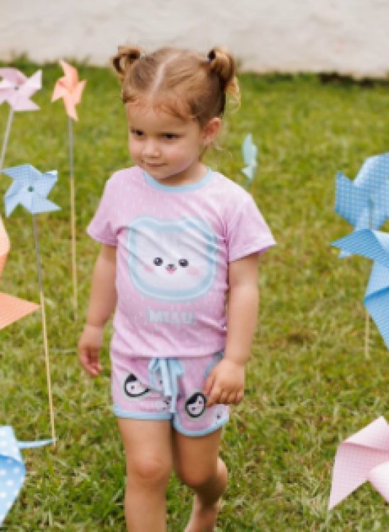 Pijama Infantil Estampa Miau