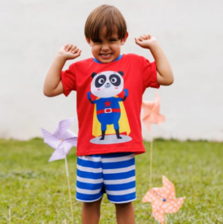 Pijama Infantil Estampa Super Panda